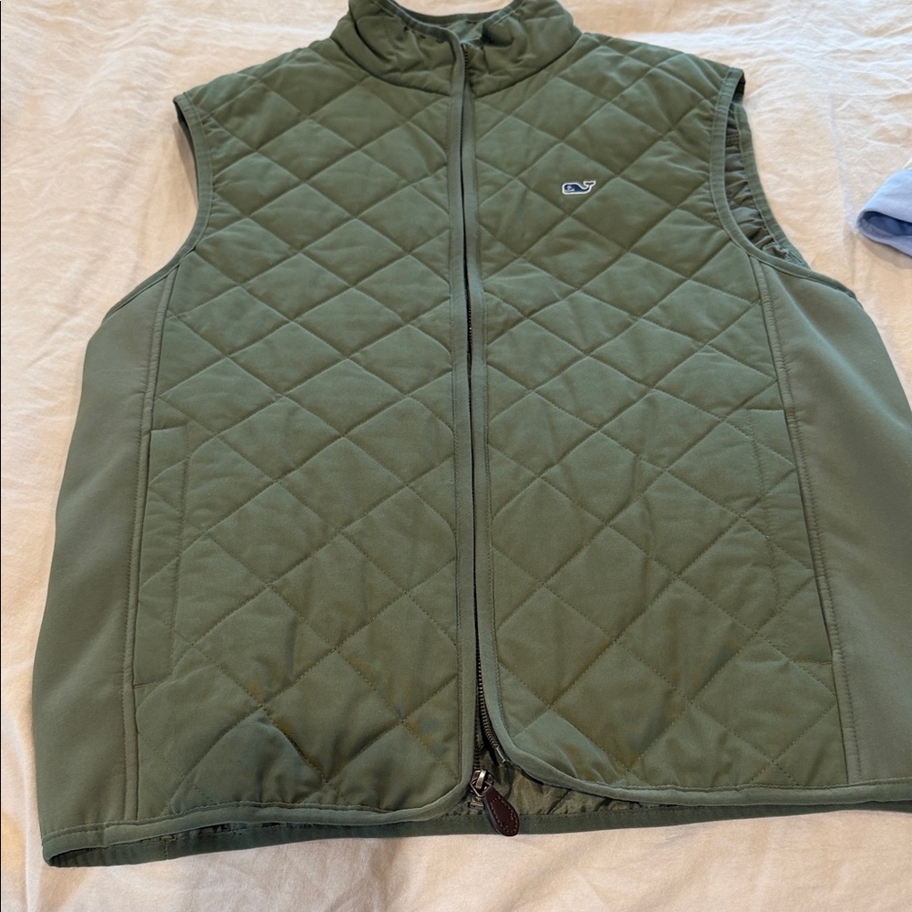 Vineyard Vines Olive Quilted Vest